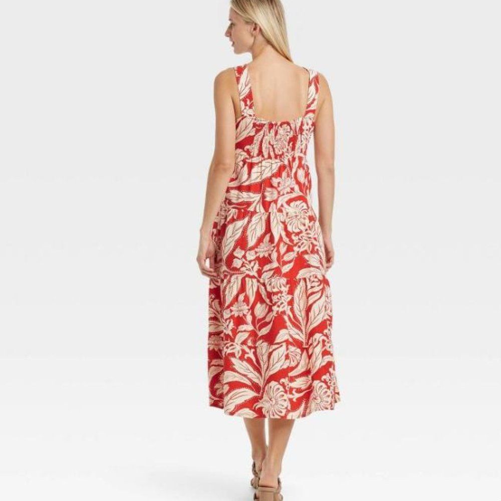 Womens XS - Who What Wear Sleeveless Red Floral Dress - Picture 2 of 5